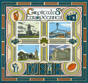 Франция, 2020, Европейские Столицы, Дублин, блок. номинал 5.60 Евро